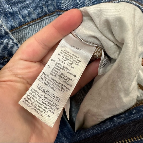 Madewell The Perfect Vintage Straight Jean Distressed Raw Hem Denim Size 25 - Picture 5 of 10